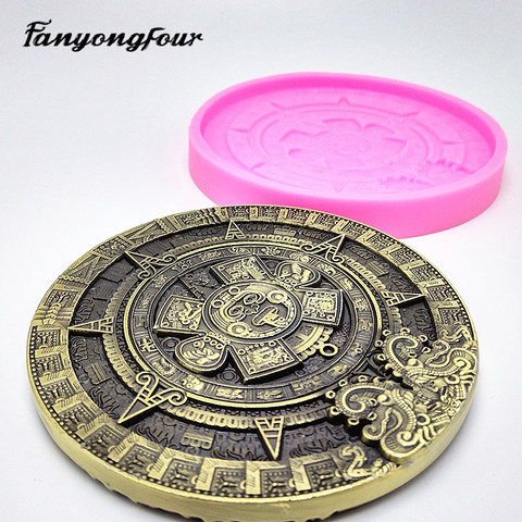 Maya Coin Silicone Mould Fondant Cake Mould Resin Gypsum Chocolate Candle Candy Mould Free Shipping ► Photo 1/6