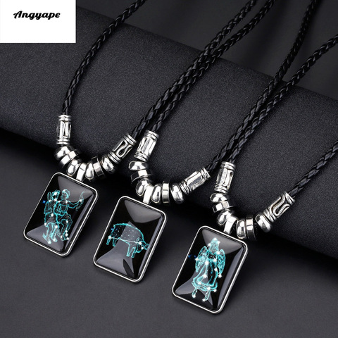 Angyape Pendant Necklace Galaxy Constellation Design 12 Zodiac Sign Horoscope Astrology Necklace for Women Men Resin Jewelry ► Photo 1/6