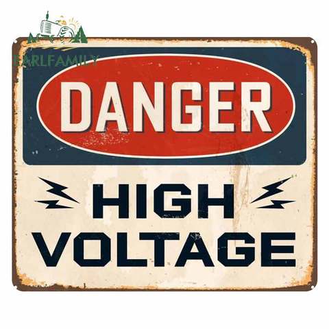 EARLFAMILY 13cm x 10.9cm for Danger High Voltage Sticker Poster Funny Car Stickers Fashion Motorcycle Car Bumper Window Decals ► Photo 1/6