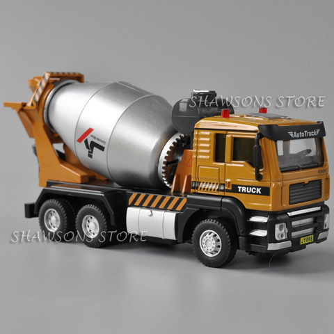 1:43 Diecast Metal Engineering Vehicle Model Toys Concrete Mixer Truck Pull Back with Sound & Light ► Photo 1/5