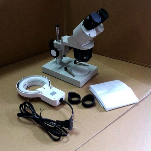 20X 40X Binocular Stereo Microscope For PCB  Mobile Repair /W' Fluorescent Light
