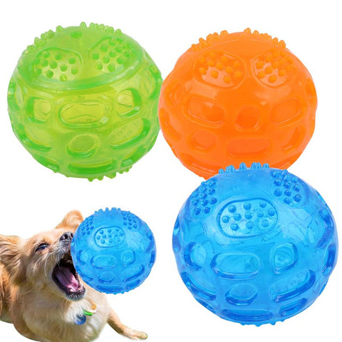 Pet Dog Cat Puppy Sounding Toys Polka Squeaky Tooth Cleaning Balls Playing Balls Pet Teeth Chew Toy Pet Chewing Accessories ► Photo 1/6