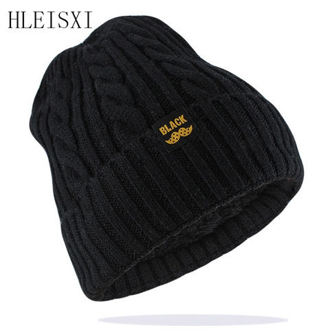 Men Winter Warm Hat New Fashion Adult Unisex Knitted Casual Beanies Skullies Cotton Wool Hats Brand Outdoor Solid Gorros ► Photo 1/6