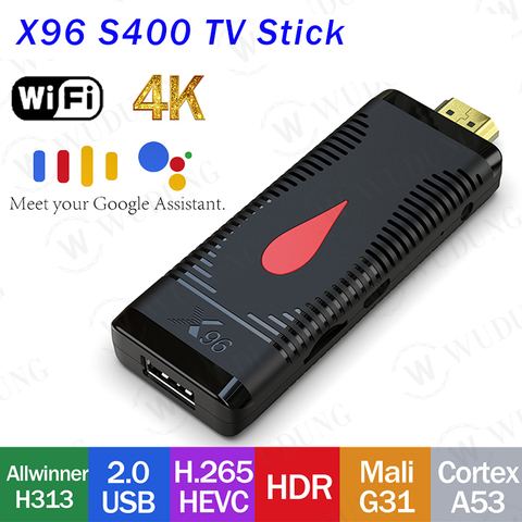 X96 S400 TV Stick Allwinner H313 Quad Core Android 10.0 TV BOX 2.4G Wifi 2GB 16GB 4K Smart Player TVBox Dongle Set Top Box X96S ► Photo 1/6