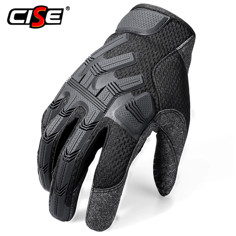 Black Motorcycle Full Finger Gloves Motocross Biker Cycling Riding Motorbike Protective Gear Moto Finger Glove Non-Slip Men New ► Photo 1/6