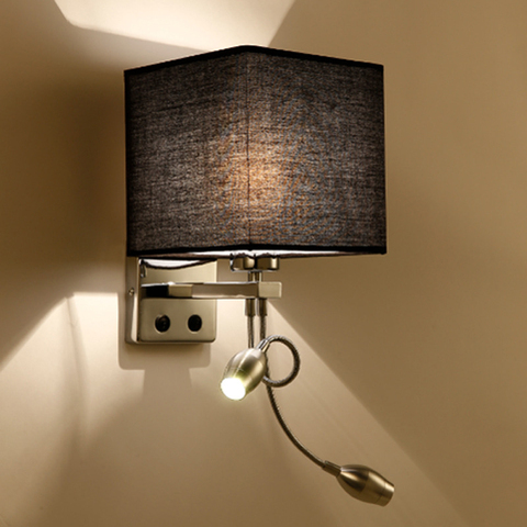 Modern Fabric Led Wall Lights Cloth Lamp Stair Hotel Corridor Living Room Bedroom Aisle Bedside Swtich Lighting Wall Sconce Bra ► Photo 1/6