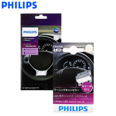 Philips LED Canbus Adapter H4 H7 H8 H11 H16 9005 9006 9012 HB3 HB4 H1R2 T10 T20 S25 Car Lamps Decoder Warning Canceller, Pair ► Photo 1/6