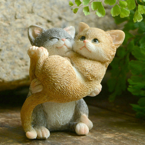 Everyday Collection Cute Kittens Cat Figurine Micro Landscape Ornaments Decorative Figurines Garden Desk Deco Home Decoration ► Photo 1/6