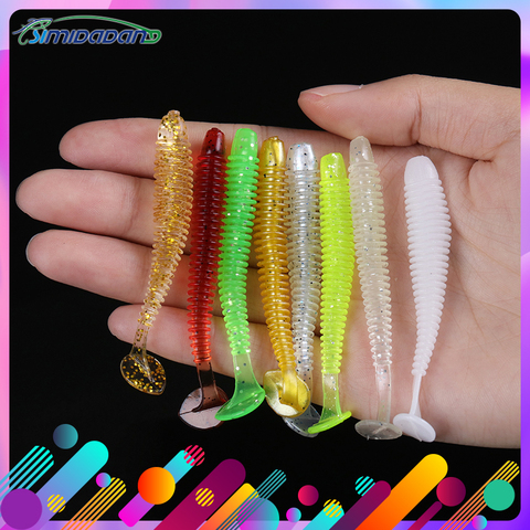 10PCS 75mm Soft Silica Gel Artificial Bait Fishing Lure Soft Worm Carp Fishing Bait Artificial Silicone Bionic Lure Swimbait ► Photo 1/6