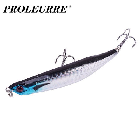 1Pcs Floating Pencil Fishing Lures 90mm 7.5g Artificial Hard Baits Treble Hooks Tackle Bending Shape Lure for Sea Bass Pesca ► Photo 1/6