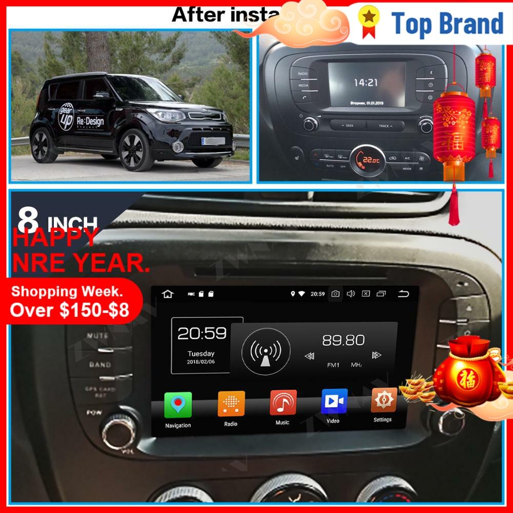 PX6 4G+64GB Android 9.0 Car Multimedia Player For Kia Soul 2014 2015 2016 2017 GPS Navi Radio navi stereo Touch screen head unit ► Photo 1/5