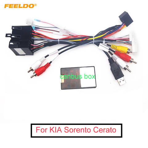 FEELDO Car Radio 16PIN Android Power Calbe With Canbus Box For KIA Sorento Cerato Audio Wiring Harness Adapter ► Photo 1/6