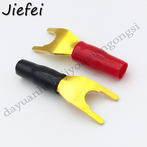 6Pcs New Y U spade banana Connectors Gold Plated Solderless Fork Speaker Banana Plug adapter ► Photo 1/5