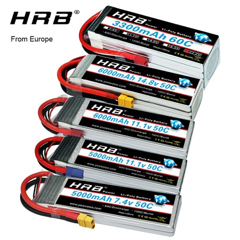 HRB Lipo Battery 2S 3S 4S 5S 6S 7.4v 11.1v 14.8v 22.2v 3300mah 4000mah 5000mah 6000mah 7000mah for RC Car truck helicopter Boat ► Photo 1/6