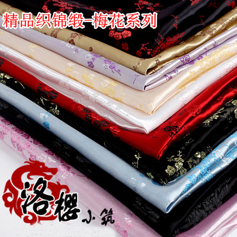 Wide 90cm Chinese Han Costume Dress Robes Qipao Clothes Kimono Satin Plum Blossom Damask Fabrics ► Photo 1/6