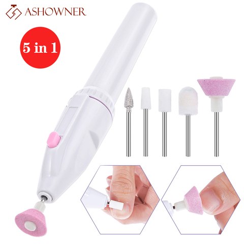 5 in 1 Electric Manicure Set Manicure Nail Drill File Grinder Grooming Kit Callus Remover Set Nail Buffer Polisher ► Photo 1/6