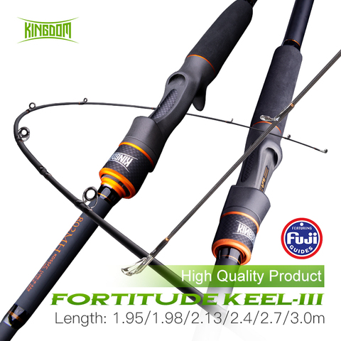 Kingdom Keel Ⅲ Fishing Rods 1.95/1.98/2.13/2.4/2.7/3.0m 2 Section L ML M MH Power  Fuji Guide Ring Carbon Spinning & Casting Rod ► Photo 1/6