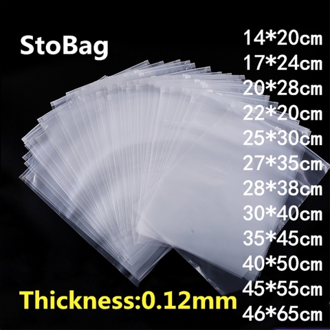 StoBag 10pcs Clear Transparent Plastic Package Cloth Travel Storage Pouch Waterproof Bag Zipper Lock Self Seal Cloth OrganizerPE ► Photo 1/6