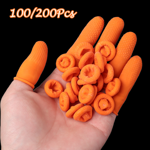 100Pcs Reusable Fingertips Finger Cover Natural Rubber Gloves Non-slip Latex Finger Cots Protector Gloves Disposable Nail Tool ► Photo 1/6