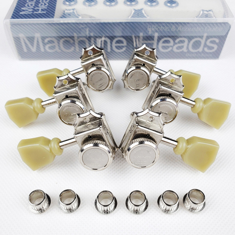 1 Set 3R3L Vintage Deluxe Locking Electric Guitar Machine Heads Tuners For LP SG Electric Guitar Nickel Silver Tuning Pegs ► Photo 1/6