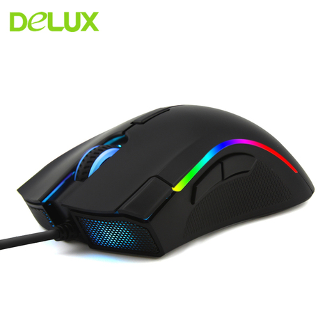 Delux M625 PMW3360 Gaming Computer Mouse Professional Gamer RGB Optical Usb Mause Ergonomic Wired 7 Buttons 12000 DPI Game Mice ► Photo 1/6