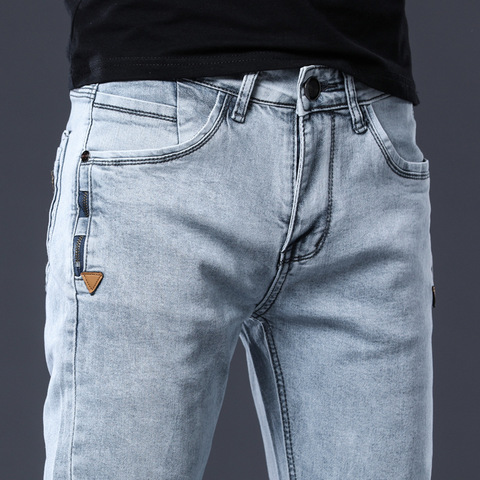 ICPANS Skinny Denim Jeans Men Slim Fit Stretch Mens Jeans Pant Gray Blue 2022 New ► Photo 1/6