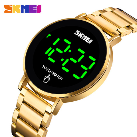 SKMEI 1550 Creative LED Touch Screen Waterproof Digital Wristwatches Luxury Stainless Steel Men Watches Male Clock Dropshipping ► Photo 1/6