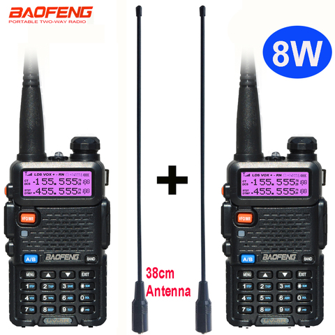 2 pcs 8W Baofeng UV-5R Radio set Walkie Talkie UV 5R UV5R two way radio station Transmitter USB Female soft antenna 771 ► Photo 1/6