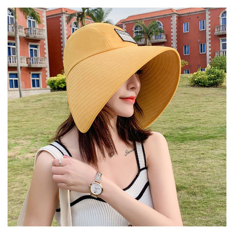 K58 Sun Hat Women Summer UV Protection Fisherman Hat Fashionable Big Brim Cap Beach Sunhats Traveling Wild Empty Top Hat 2022 ► Photo 1/5