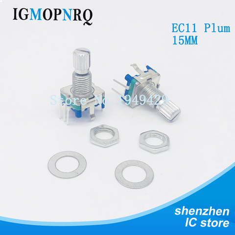 5PCS/LOT Plum handle 15mm rotary encoder coding switch / EC11 / digital potentiometer with switch 5 Pin ► Photo 1/1