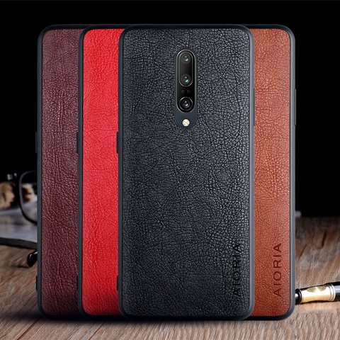 Case for Oneplus 7 Pro oneplus 7 funda luxury Vintage Leather skin coque with TPU PC  hard cover for oneplus 7 pro case capa ► Photo 1/6