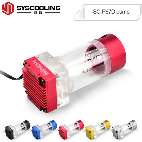 Syscooling P67D pump DC 12V  water cooling pump with reservoir PWM support 65mm water tank for PC liquid cooling ► Photo 1/4