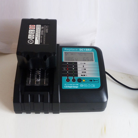 6.5A Battery Charger For Makita 14.4V 18V BL1830 Bl1430 DC18RC DC18RF EU Plug fan cooling and  free shipping ► Photo 1/6