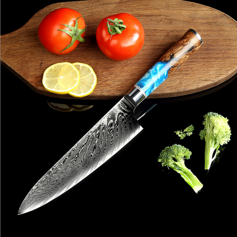 8 Inch VG10 Damascus Steel Knife Ebony Handle Japanese Chef Knife Chinese Cleaver Cooking Knives Kitchen Cutlery ► Photo 1/6