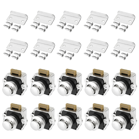 10pcs  Car Push Lock Diameter 20mm RV Caravan Boat Motor Home Cabinet Drawer Latch Button Locks For Furniture Hardware ► Photo 1/6