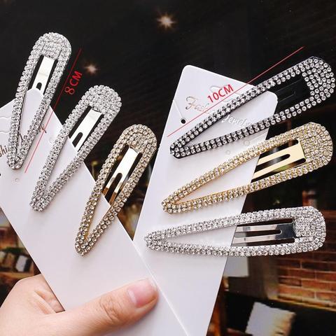 Golden Metal Hairpin Diamond Drip Fashion Geometry Crystal Rhinestone Hair Clips For Women Hair Accessories ► Photo 1/6