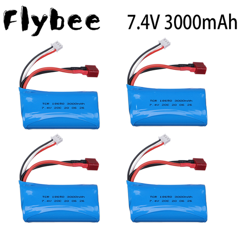 7.4V 3000MAH lipo Battery 18650 for Wltoys 12423 10428 12429 12401 12402 12402A RC Car Spare Parts charger 7.4V 2S battery144001 ► Photo 1/6