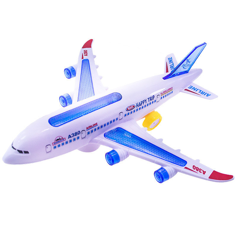 Electric Air Bus Model Flashing LED Light Kids Musical Airplane Toy Xmas Gifts 