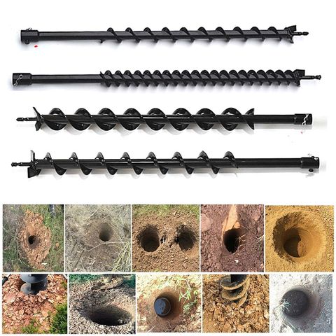 Domestica Drill Garden Auger 40mm /60mm *800MM Long Single Double Earth Drill Bit Earth Auger Hole Digger Tools Planting Machine ► Photo 1/6