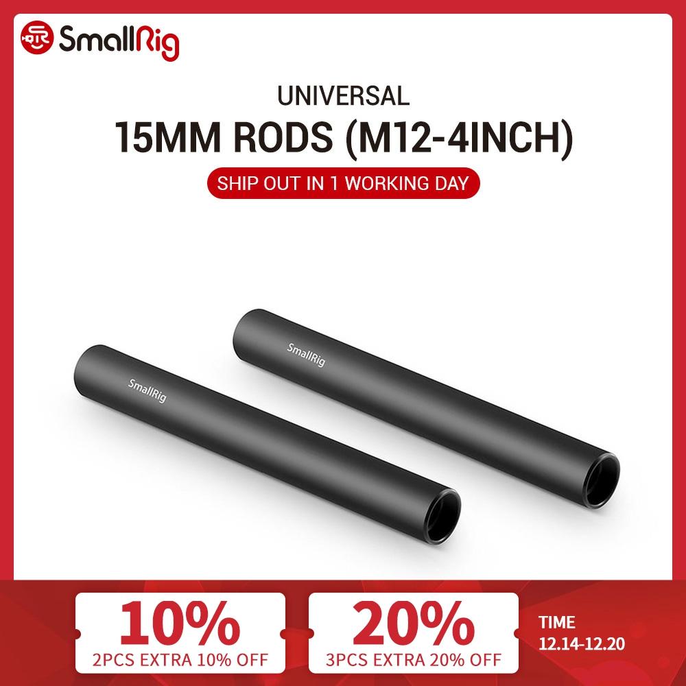 SmallRig Black Aluminum Alloy 15mm Rod Camera Rail Rod - 10cm 4 Inch (Pair Pack) for Monitor EVF Mount Attach -1049 ► Photo 1/6