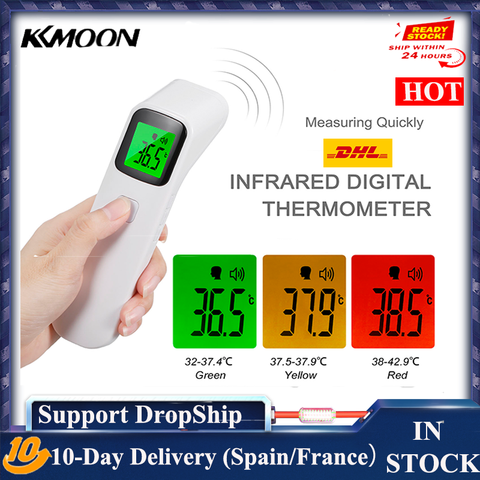 Infrared Forehead Digital Thermometer Gun IR Laser Non Contact Thermometer with 3 Color Backlight Display for Kids Adults Indoor ► Photo 1/6