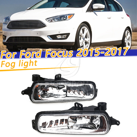COOYIDOM Auto Fog Lamp Clear Car Front Bumper Grille Driving Fog Lights For Ford Focus 2015 2016 2017F1Eb-15A254-Ab F1EB-15A255 ► Photo 1/6