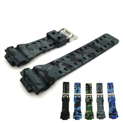 16mm Camouflage Rubber Watch Band Sprot Watch Strap for Casio G-shock GA GLS GD 110 100 120 GW-8900 GSL-8900 GSL-100 GA-300 ► Photo 1/6