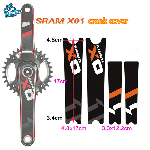 1 pair SRAM X0 XO crank sticker mountain MTB bicycle decal road bike crankset sticker DH race bike protector film free shipping ► Photo 1/6