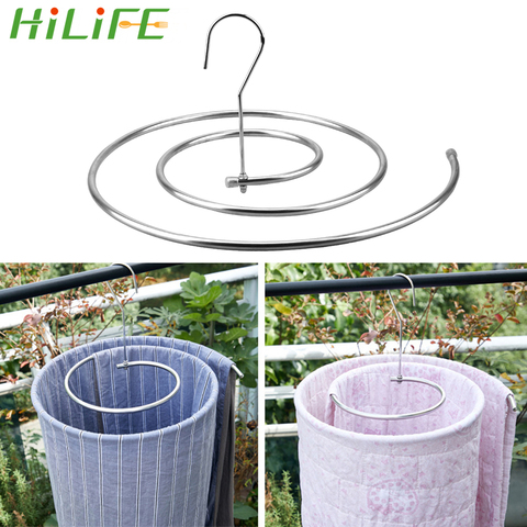 HILIFE Blanket Hanger Home Storage Rotating Drying Rack Stainless Steel Round Spiral Quilt Sheets Hanger Save Space ► Photo 1/6