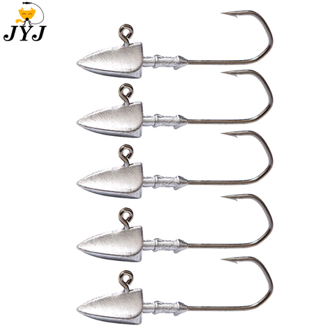 5Pcs Barbed Hooks Jig Head Fishing Hook Triangle Head Hooks for