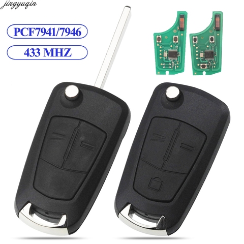 Jingyuqin Flip Remote Car Key 433MHZ PCF7941/7946 For Opel/Vauxhall Astra H 2004-2009 Zafira B 2005-2013 Corsa D Vectra C 2/3B ► Photo 1/6