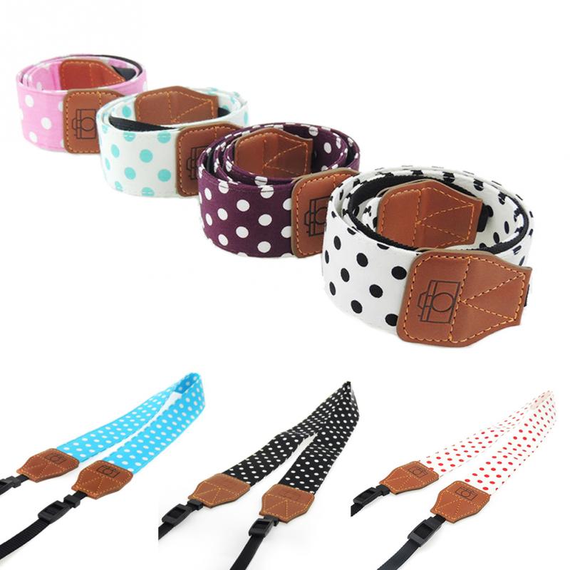 Universal Retro Polka Dots Blue Shoulder Belt Camera Strap Neck Photo Strap For Canon Nikon Sony Pentax Leica Fuji Olympus DSLR ► Photo 1/6