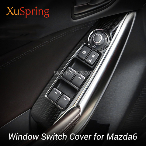 Car Window Switch Adjustment Knob Panel Cover Trim Stickers Strips Garnish Styling For Mazda6 Mazda 6 Atenza 2014 2015 2016 2022 ► Photo 1/5