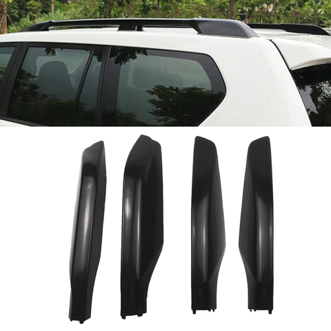 Black ABS Roof Rack Bar Rail End Protection Cover Shell 4PCS For Toyota Land Cruiser Prado Fj150 2010 - 2014 2015 2016 2017 2022 ► Photo 1/6